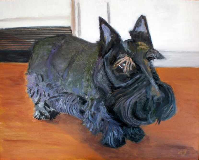 
George W. Bush’s dog, pictured in Bush’s painting Miss Beazley, died this weekend after...