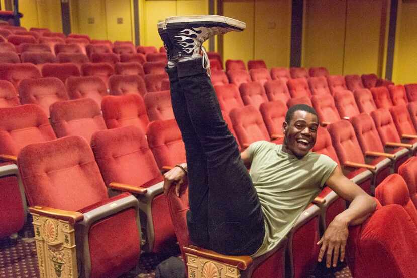 Ahmad Simmons, an alumnus of the Fort Worth Academy of Fine Arts, in the seats of Rodgers &...