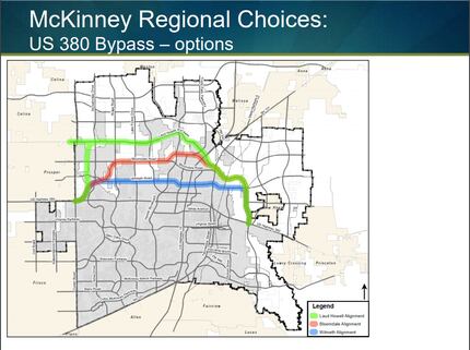 This map is taken from a slide in a city of McKinney presentation in February of possible...
