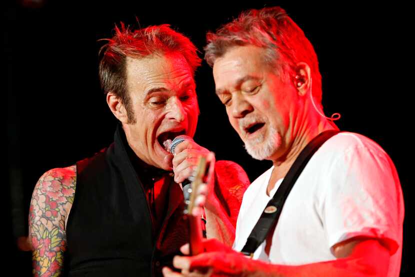 David Lee Roth (left) and Eddie Van Halen of Van Halen perform Wednesday, September 23,...