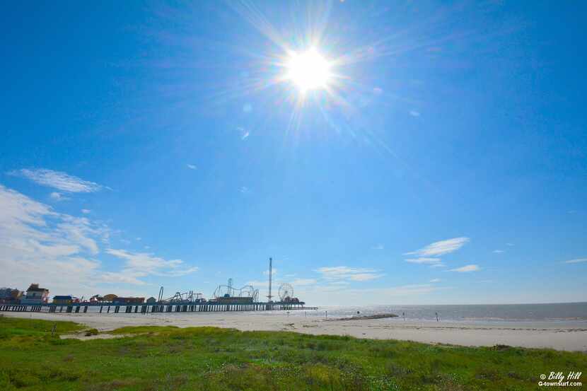 Photo of Galveston's Seawall beaches taken on Wednesay.