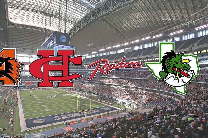 Aledo, Cedar Hill, Denton Ryan and Southlake Carroll will all play for state titles on...