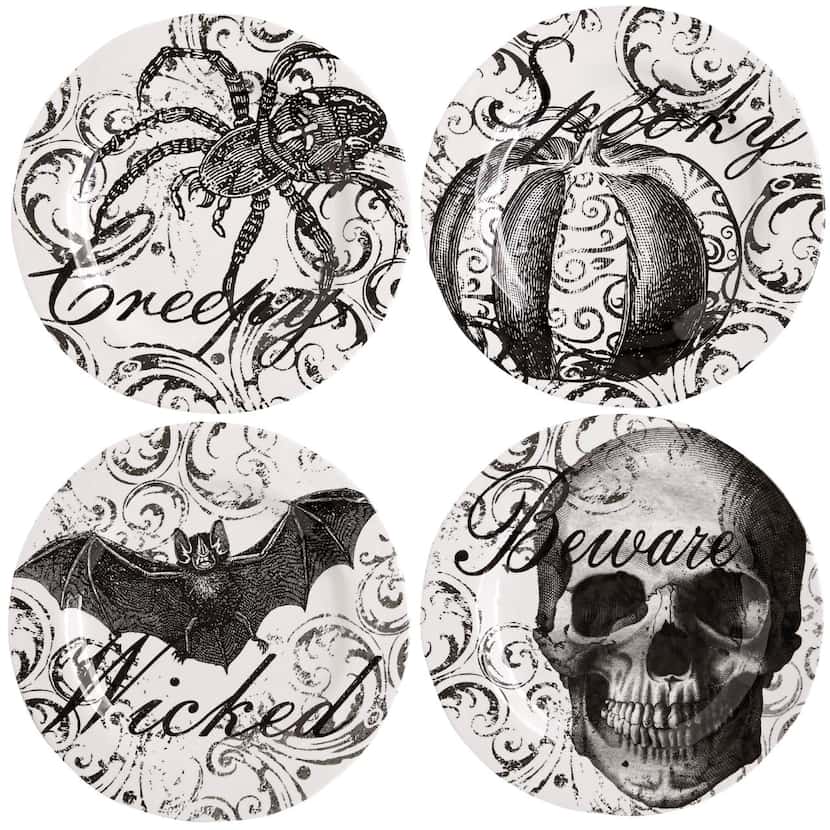 
Menacing meal: Haunted hors d’oeuvres or devilish desserts can be served on these spooky...