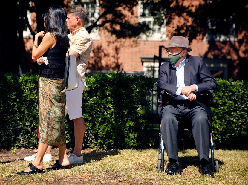 Clint Josey, 93, said he didn't mind waiting as he sat in his walker at the end of the line....