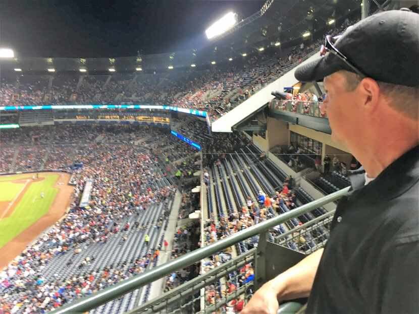 Jeff Pike, 55, of Marietta, Ga., watched his favorite team, the Detroit Tigers, defeat the...