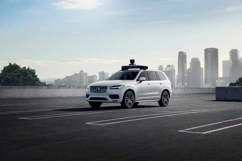 Uber's white Volvo SUVs will start mapping downtown Dallas streets this fall to understand...