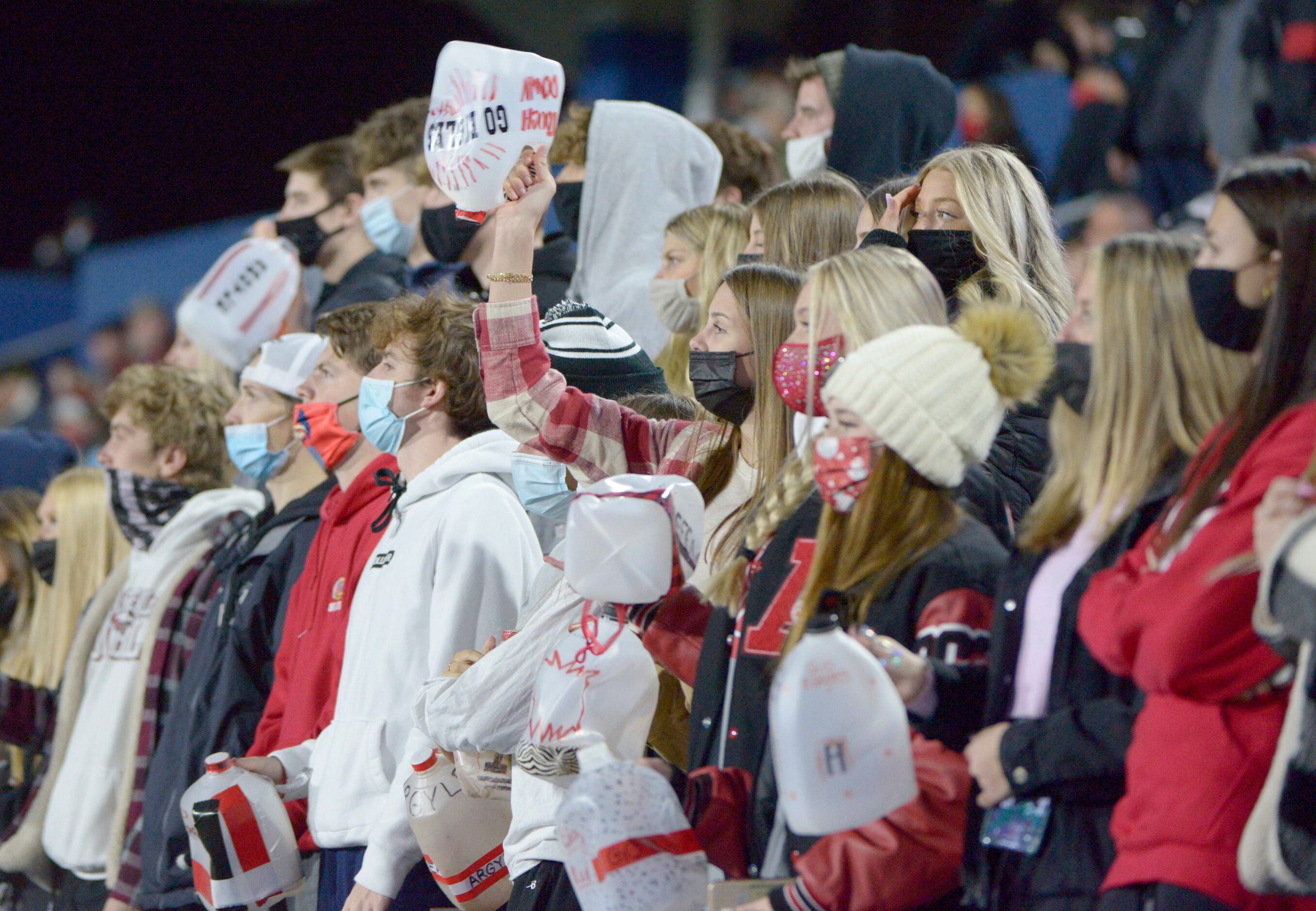 Argylge fans cheer in the second half during a Class 4A Division I Region II final playoff...