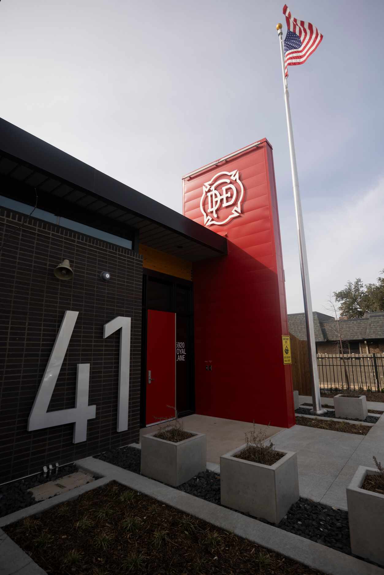 The exterior of the new Dallas Fire Station No. 41 following the grand re-opening ceremony...