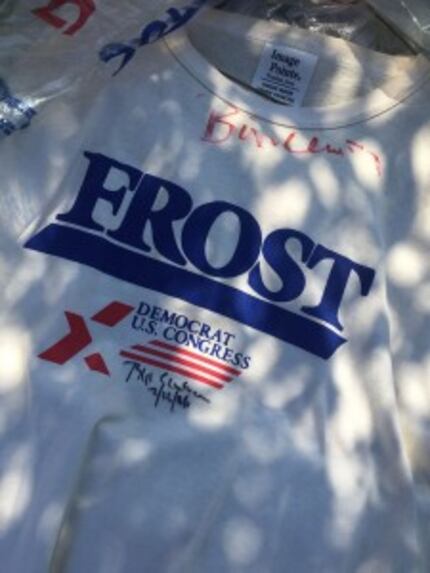  A shirt signed twice by Bill Clinton owned by Gwen Johnson. Johnson came to Fort Worth to...