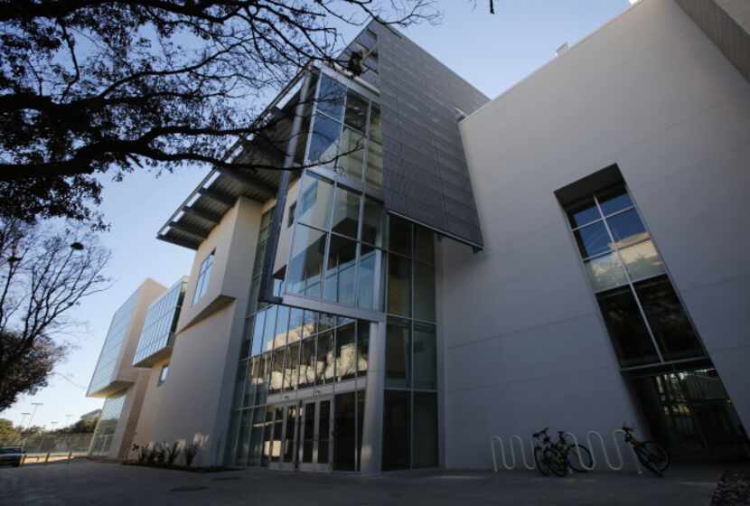 An exterior photo of the back entrance on of the Edith O'Donnell Arts and Technology...