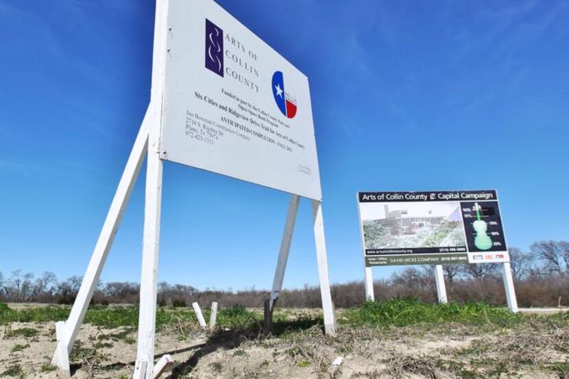 The site for the proposed Arts Center of North Texas in Collin County remains a vacant lot,...