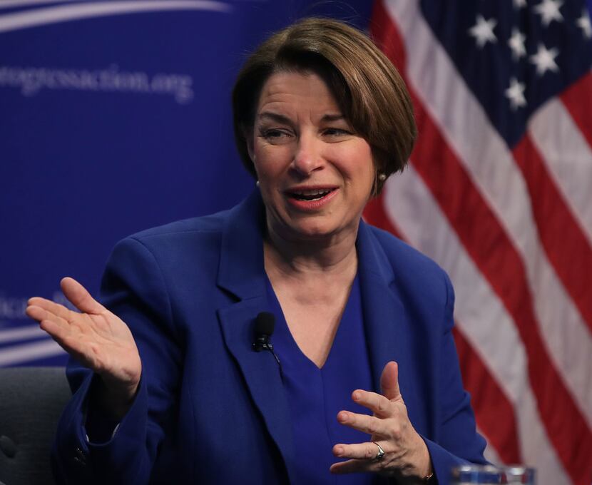 U.S. Sen. Amy Klobuchar, D-Minn., participates in a discussion at the Center for American...