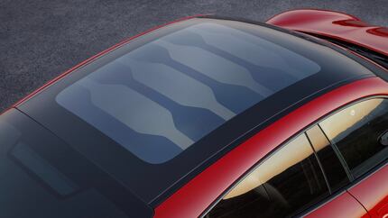 An optional panoramic roof has an electrically switchable liquid crystal film that can...