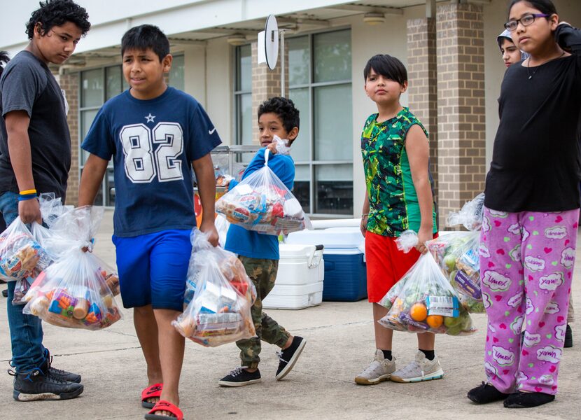 Siblings (from left) Anthony Sanchez, 13, Isaiah Sanchez, 12, Joseph Avaral, 7, Adrian...