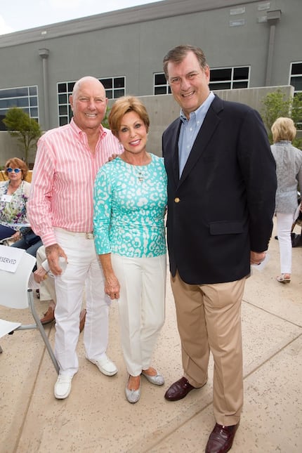 From left: Mike and Sammye Myers and and Mayor Mike Rawlings attended the opening of Ann...