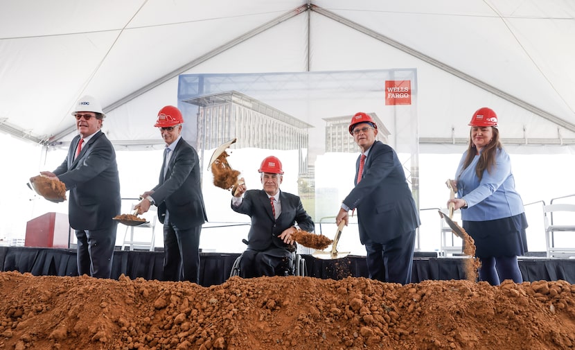 KDC Real Estate Development & Investments CEO Steve Van Amburghat (from left), Wells Fargo...