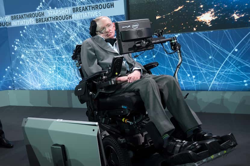 FILE â Stephen Hawking, the physicist and author, at a news conference to announce the...
