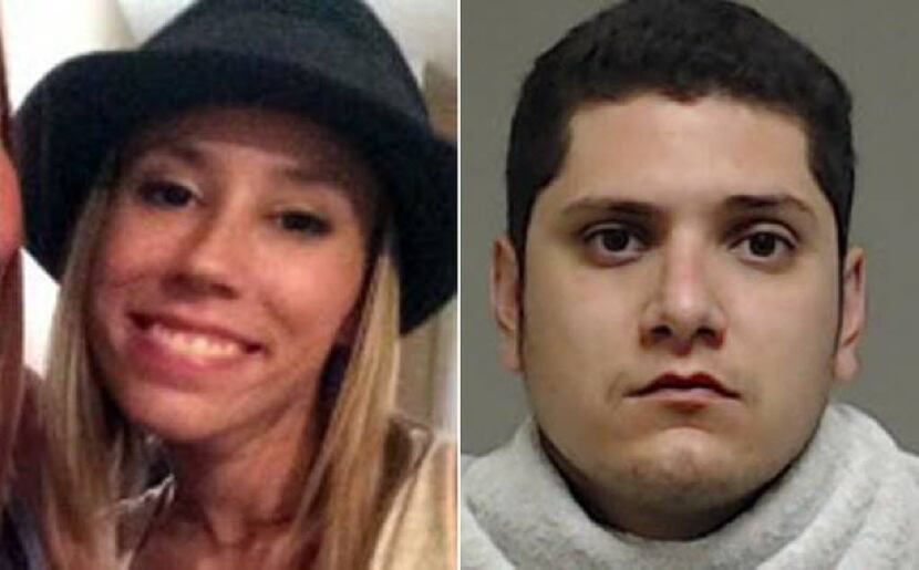 Christina Morris, left, was last seen entering a parking garage with Enrique Arochi. He was...