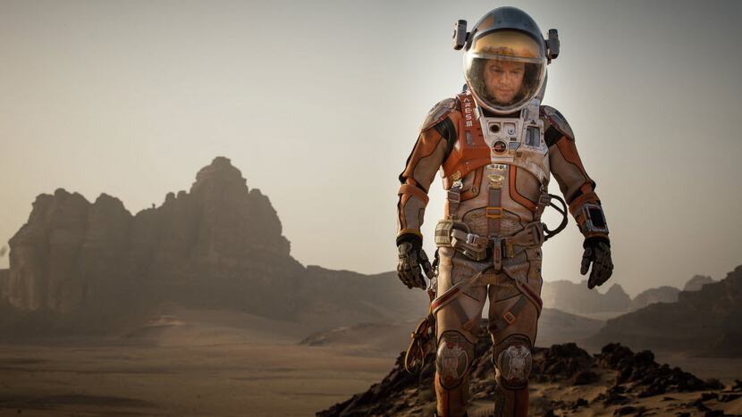 Matt Damon as Mark Watney a scene from the film, "The Martian," directed by Ridley Scott.