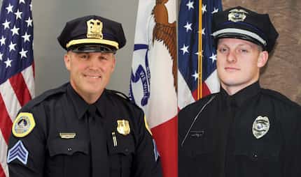 Des Moines police Sgt. Anthony "Tony" Beminio, left, and Urbandale Police Officer Justin...