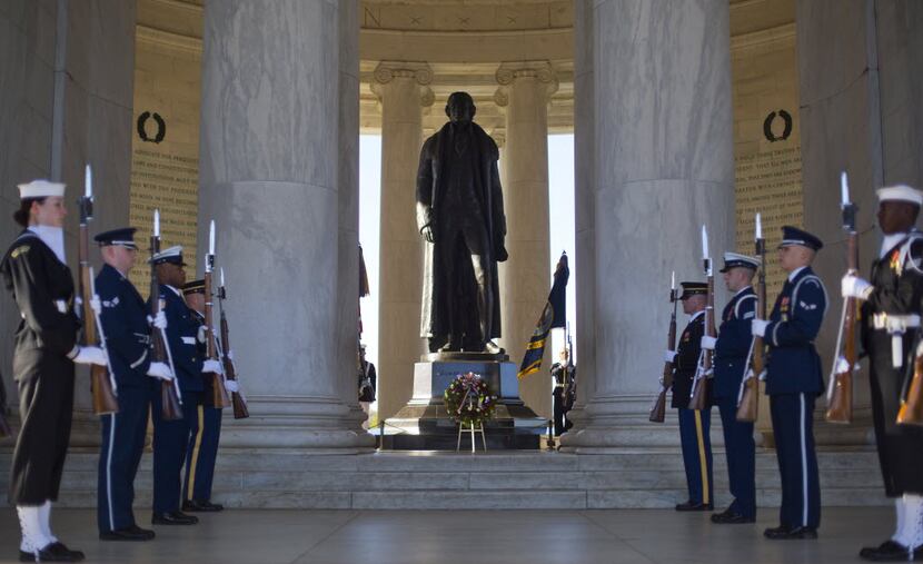  Members of the U.S. armed forces participated in a wreath-laying ceremony in honor of...