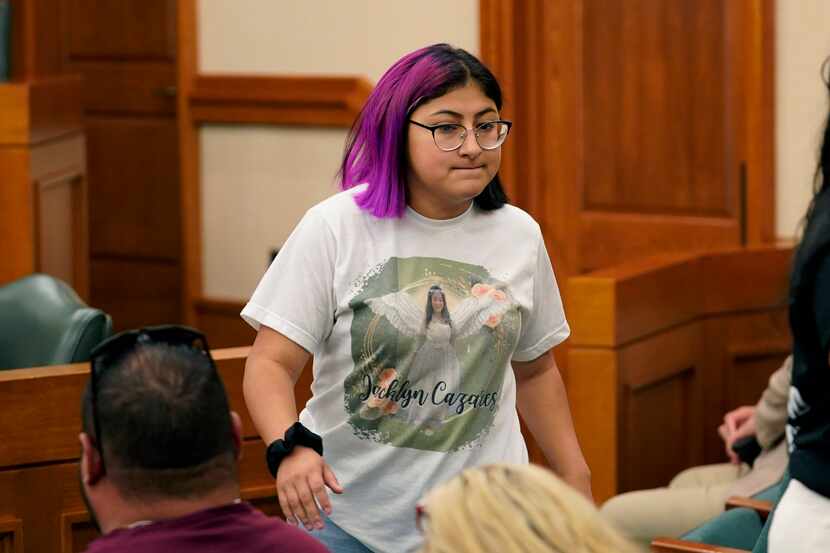 Jazmin Cazares, whose young sister Jacklyn was was one of 19 children killed at Robb...