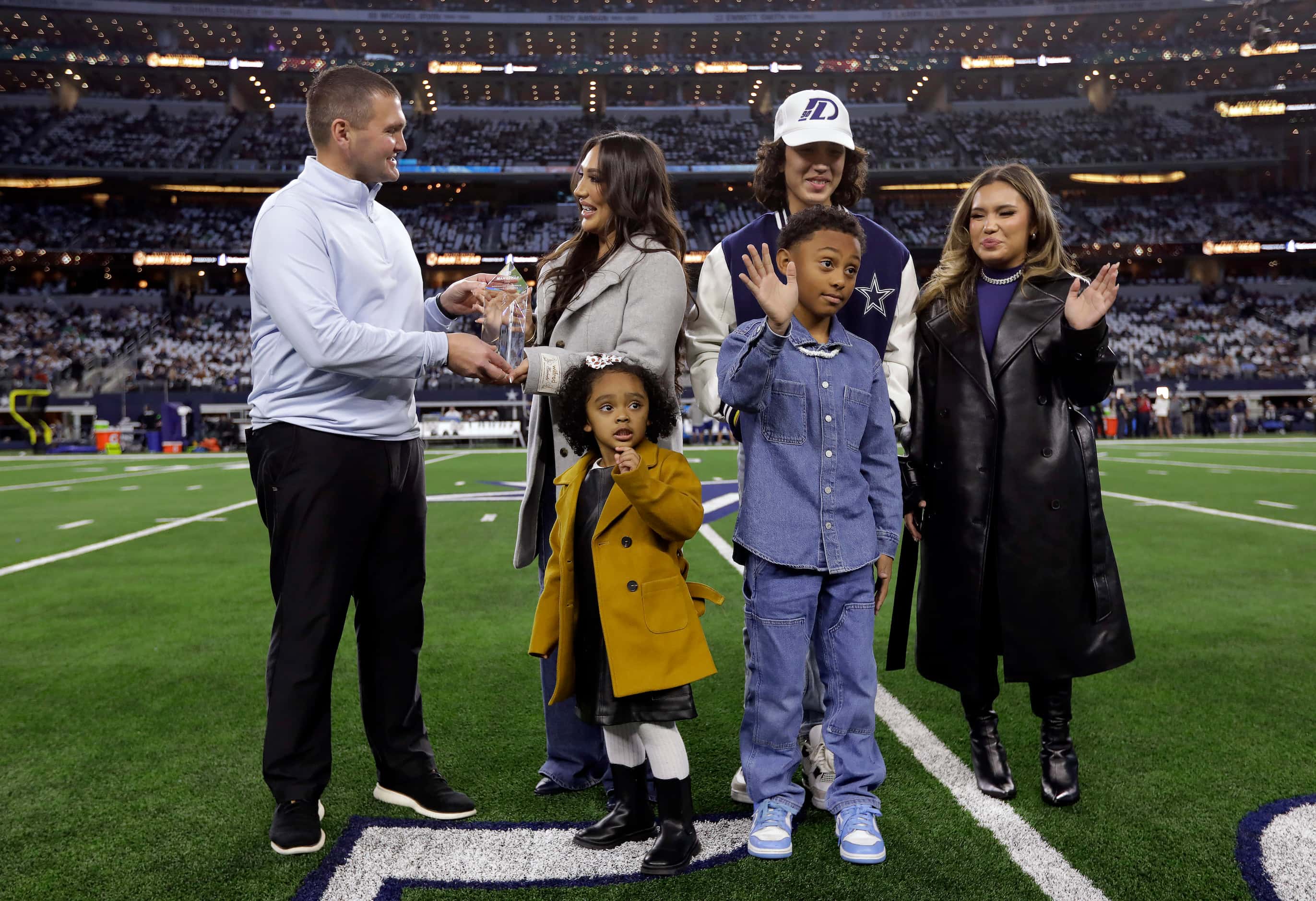 Sasha Lawrence, wife of Dallas Cowboys defensive end DeMarcus Lawrence, and family accept...