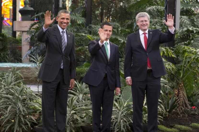 President Barack Obama, Mexican President Enrique Peña Nieto and Canadian Prime Minister...