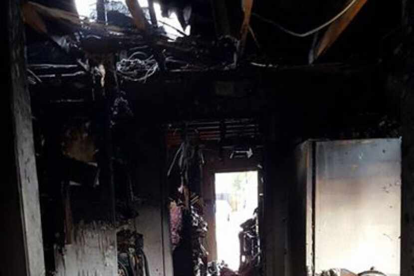 Reed McIntosh's house after a fire swept through it Tuesday morning.