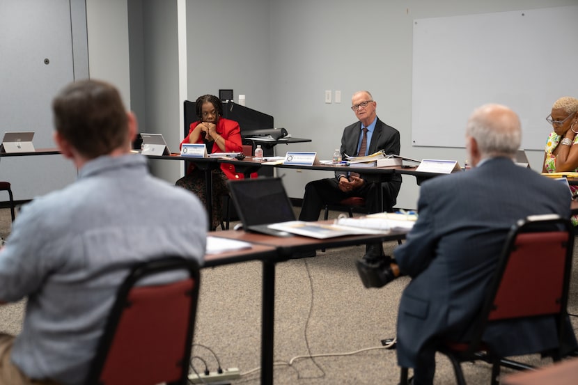 Michael Griffiths speaks at a Dallas County Juvenile Board meeting in Dallas, Texas, on Aug....