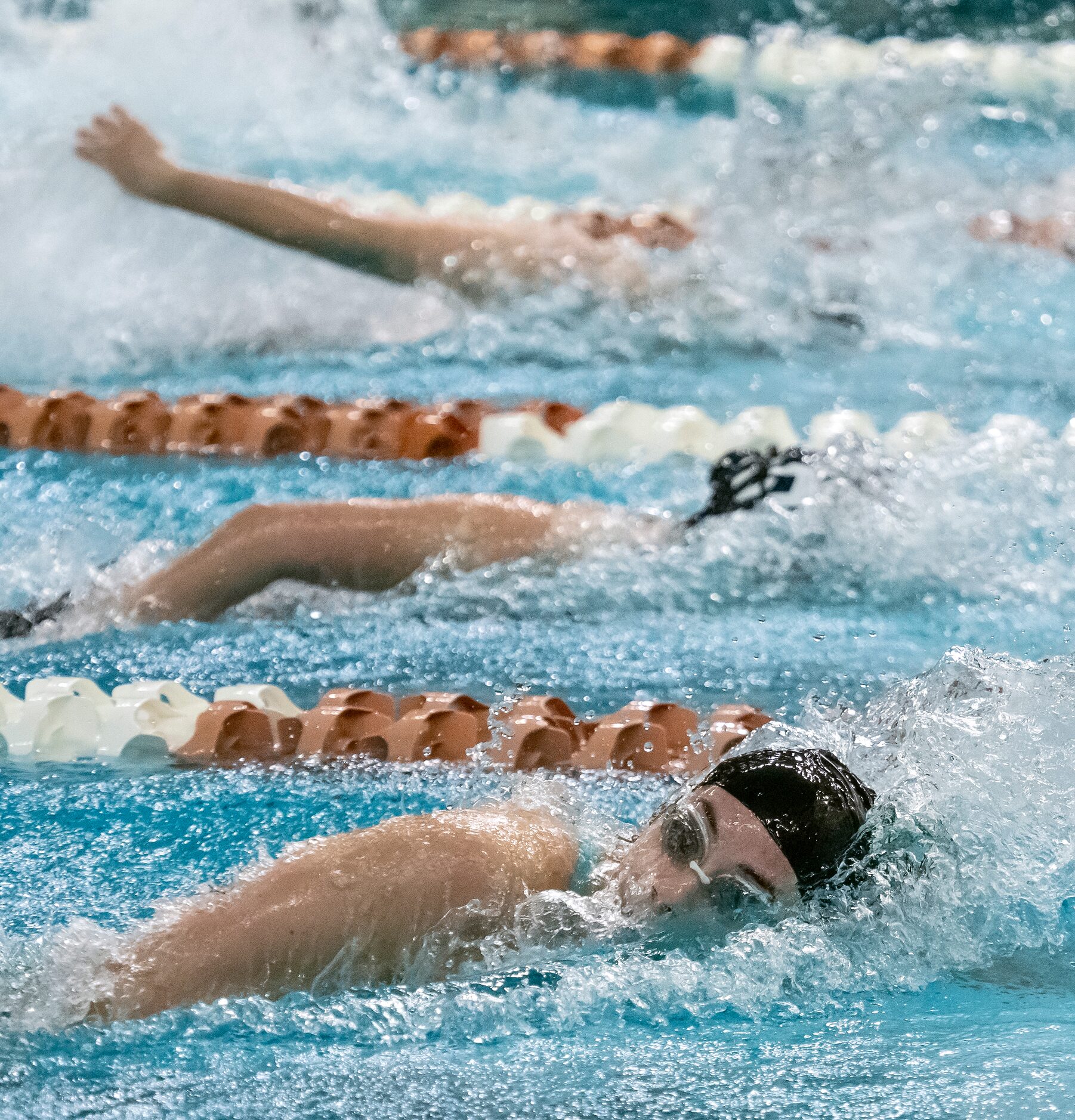 Southlake Carroll’s Marin Clem, competes in the 100 freestyle during the 2023 UIL Swim &...