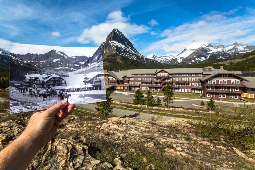 Many Glacier Hotel, which opened in 1915, is one of a half-dozen historic lodges or chalets...