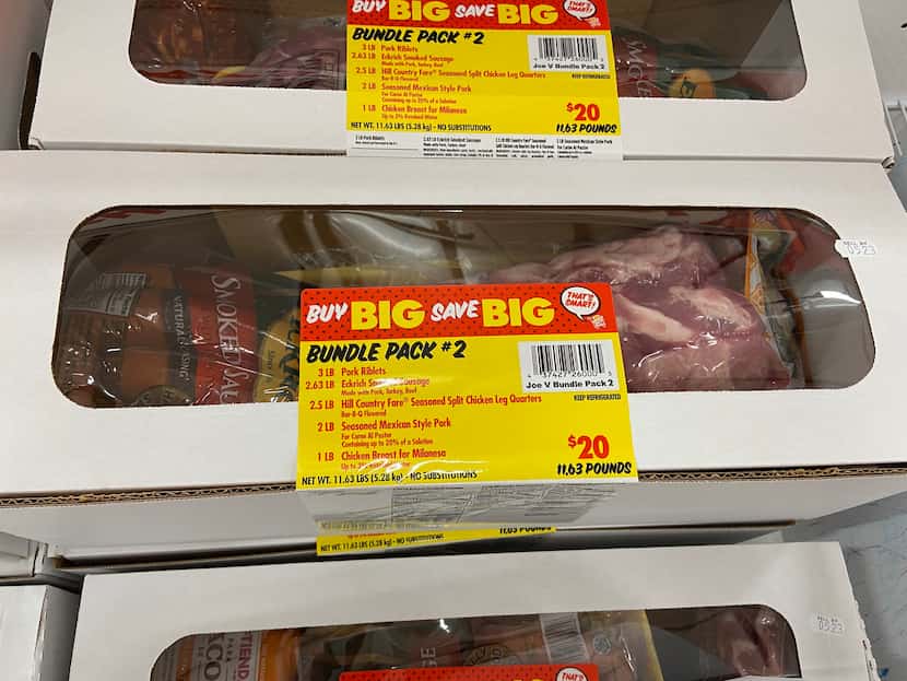 The butchers at Joe V's Smart Shop create low-price bundle packs like this one at the store...