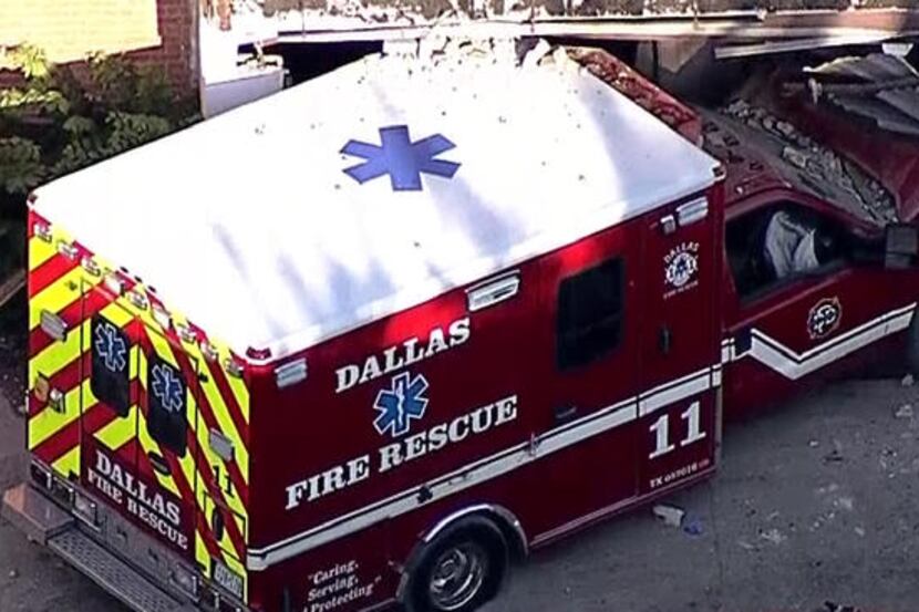 Dallas Fire-Rescue paramedics were responding to a crash on West Mockingbird Lane on Tuesday...