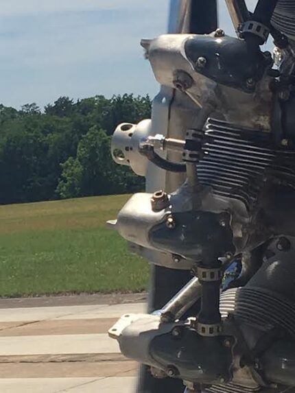 Vintage Pratt & Whitney radial air-cooled engine.