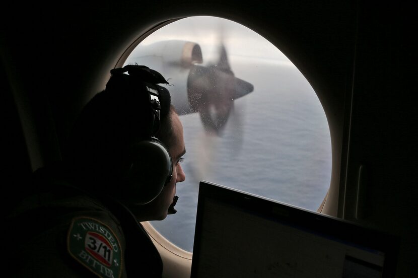 Flight officer Rayan Gharazeddine on board a Royal Australian Air Force AP-3C Orion,...