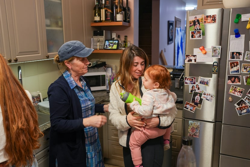 Hazel Brief looks at her daughter and granddaughter at their home in Modiin, Israel, Dec. 8,...