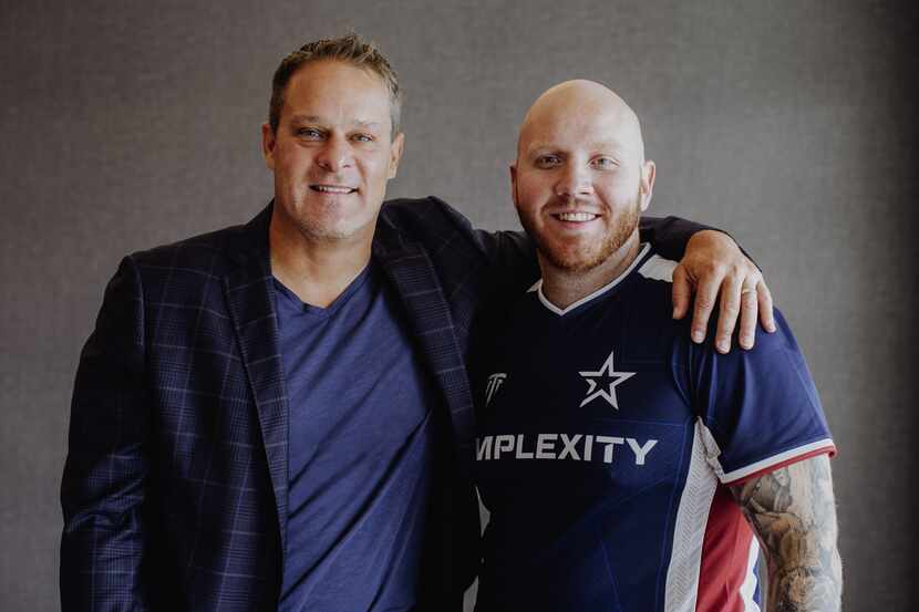 Complexity Gaming owner Jason Lake (left) stands with Timothy "TimTheTatMan" John Betar...