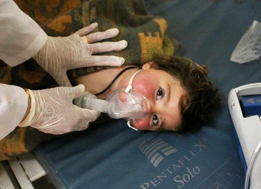 This photo provided Tuesday, April 4, 2017 by the Syrian anti-government activist group...