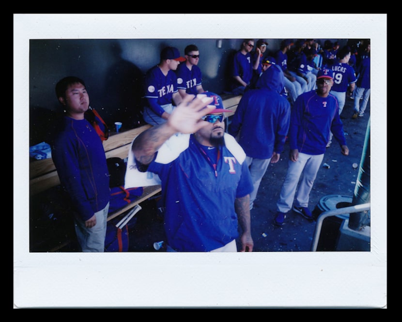  Texas Rangers spring training 2015: Texas Rangers first baseman Prince Fielder waits for...