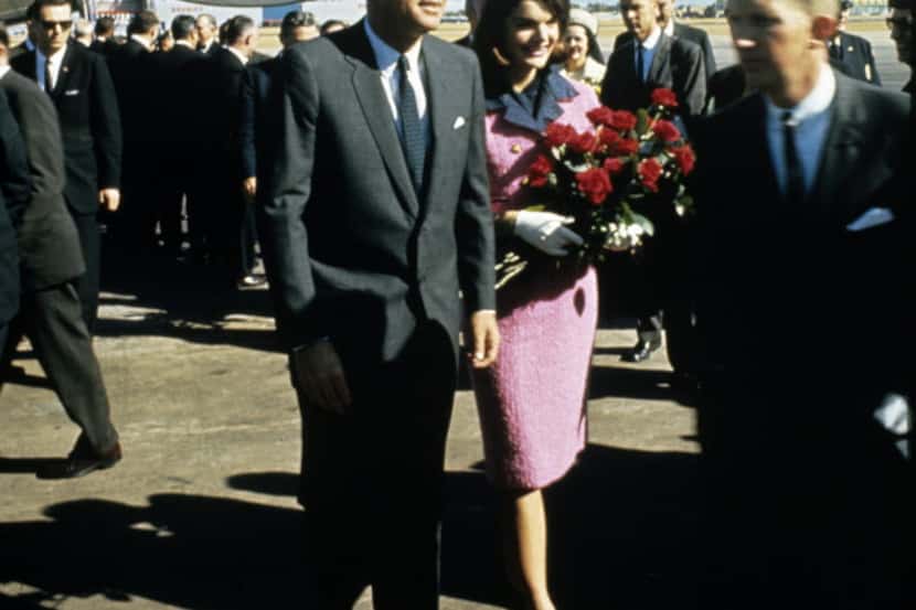 President John F. Kennedy and Jacqueline Kennedy arrived at Dallas Love Field on Nov. 22,...