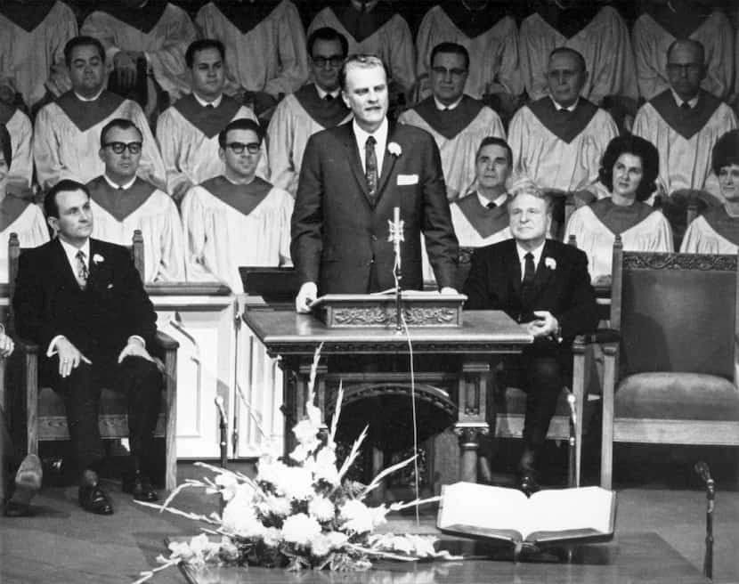 The Rev. Billy Graham at the morning worship service on Dec. 11, 1960, at First Baptist...