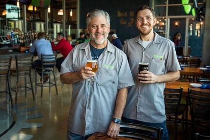 Co-owners Chuck Homola (left) and Jonathan Barrows were all smiles when Steam Theory Brewing...