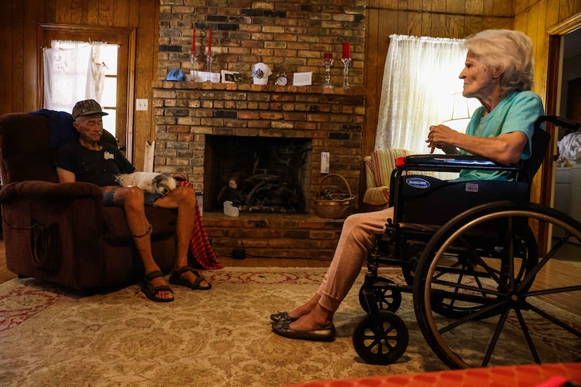 Lester and Bonnie Gayler relax in their Wylie living room last week. Lester discovered the...