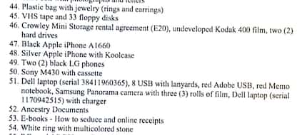 Authorities detailed some of the items they seized from David Hawkins' home.