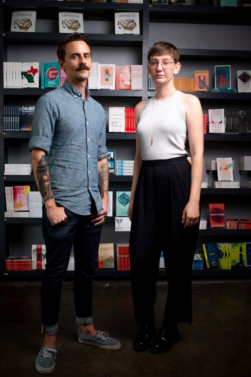 Will Evans, executive director of Deep Vellum Publishing, and Sara Balabanlilar, marketing...