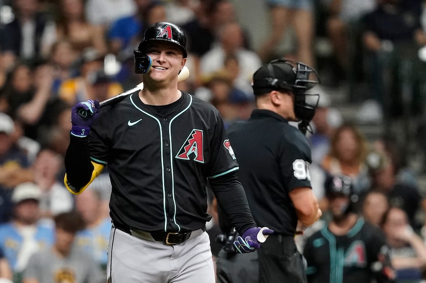 FILE - Arizona Diamondbacks' Joc Pederson smiles while at bat during the third inning of a...