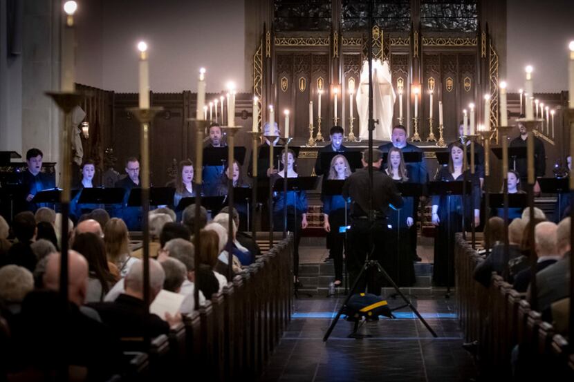 Members of the new professional chamber choir Incarnatus perform at Church of the...