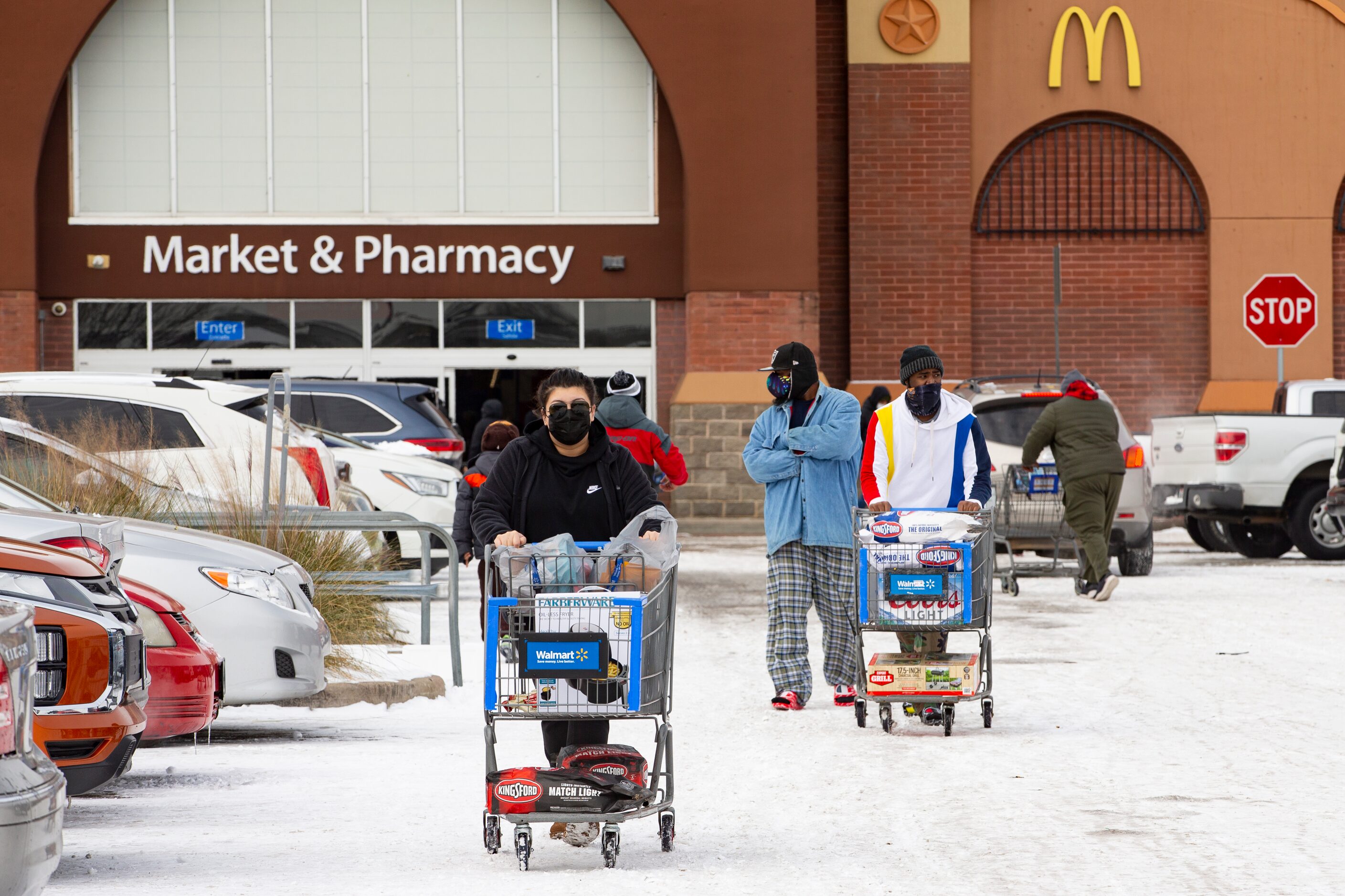 People shop at Walmart in Arlington on Tuesday, Feb. 16, 2021. (Juan Figueroa/ The Dallas...