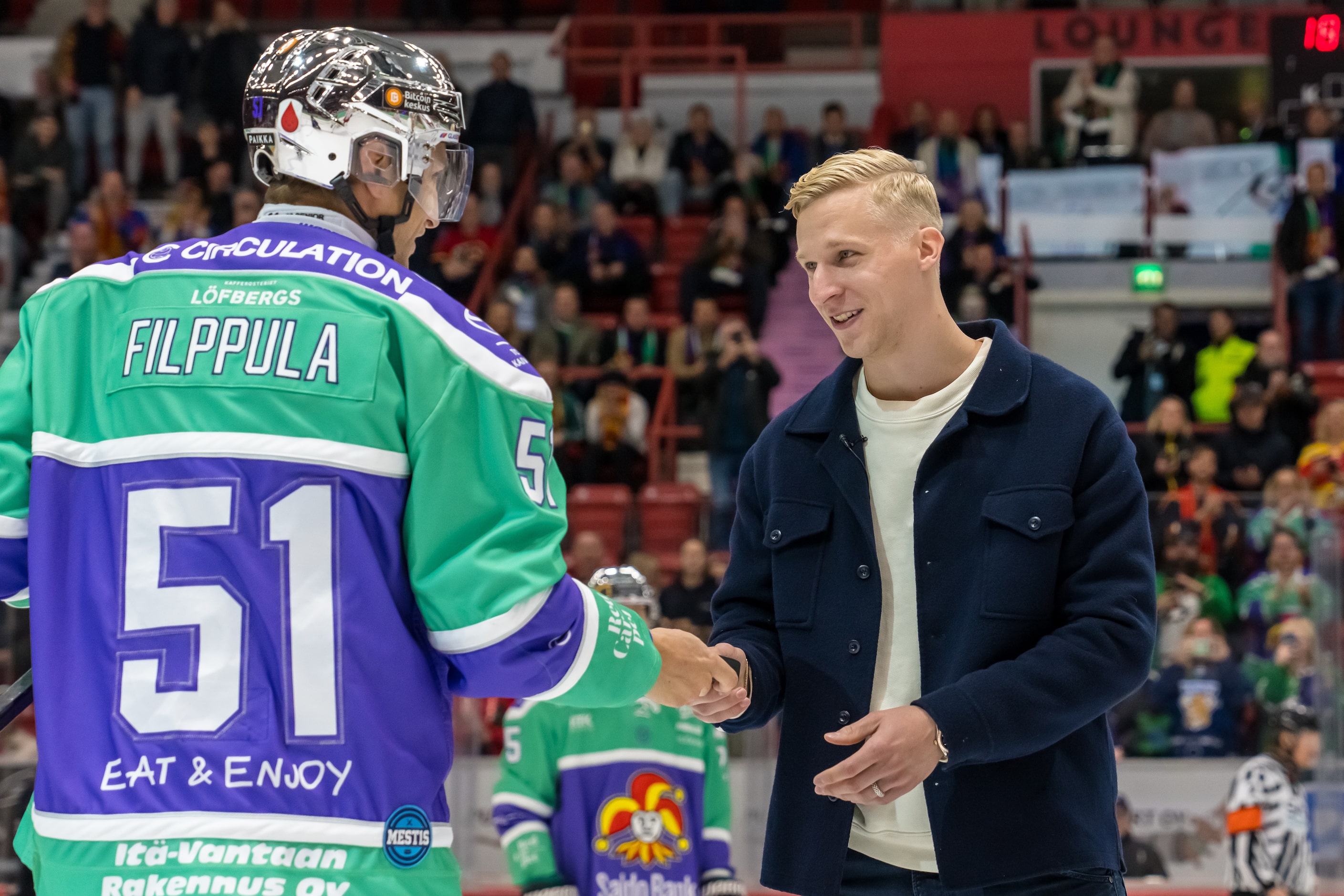 20241029 Helsinki, FINLAND. Jokerit Helsinki v Hokki Kajaani. 

Esa Lindell #23 of Dallas...